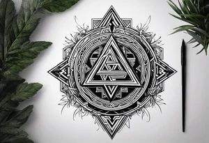 vegvisir valknut breaking tattoo idea