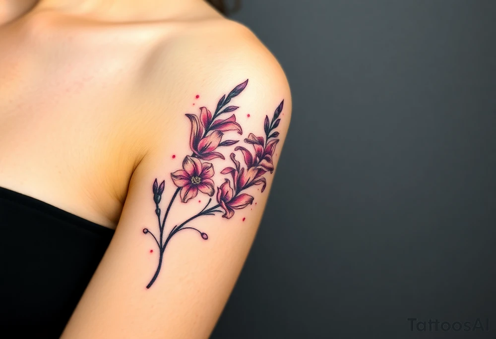 Quotes, paintbrushes, Gladiolus tattoo idea