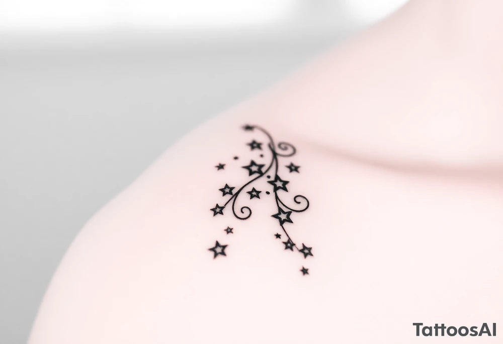 Cascade of stars swirl tattoo idea