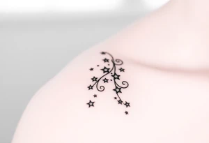 Cascade of stars swirl tattoo idea