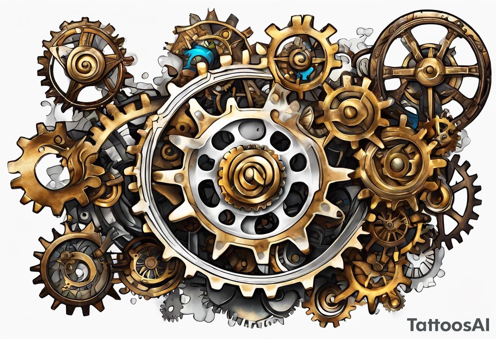 steam punk, Gears, Autism, puzzle pieces tattoo idea
