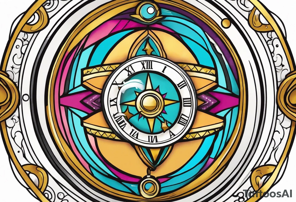 Crown whimsical time turner tattoo idea