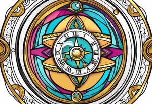 Crown whimsical time turner tattoo idea