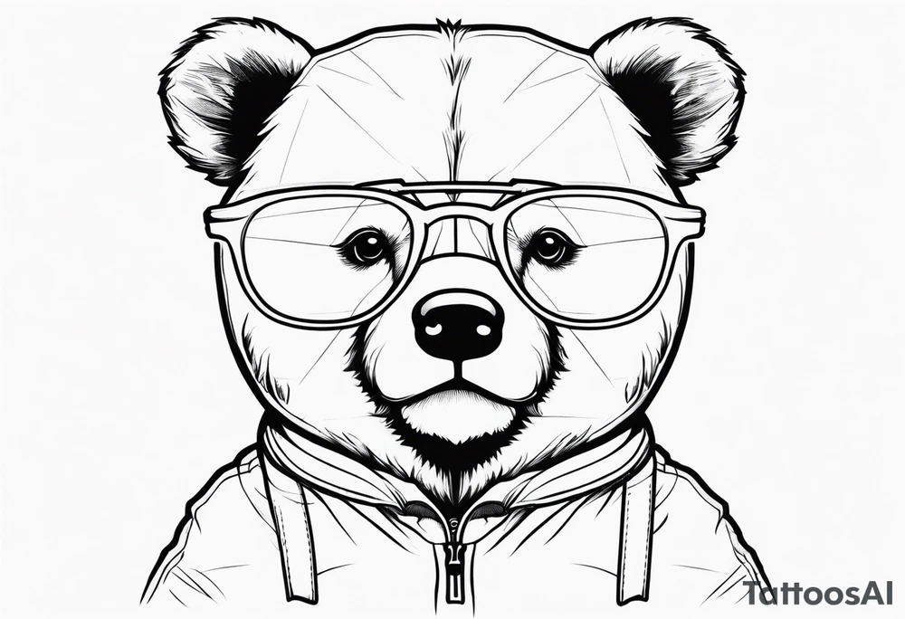 teddy bear with glasses on tattoo idea