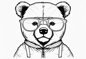 teddy bear with glasses on tattoo idea