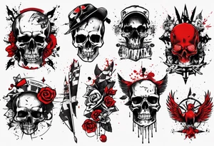 trash polka style tattoo idea