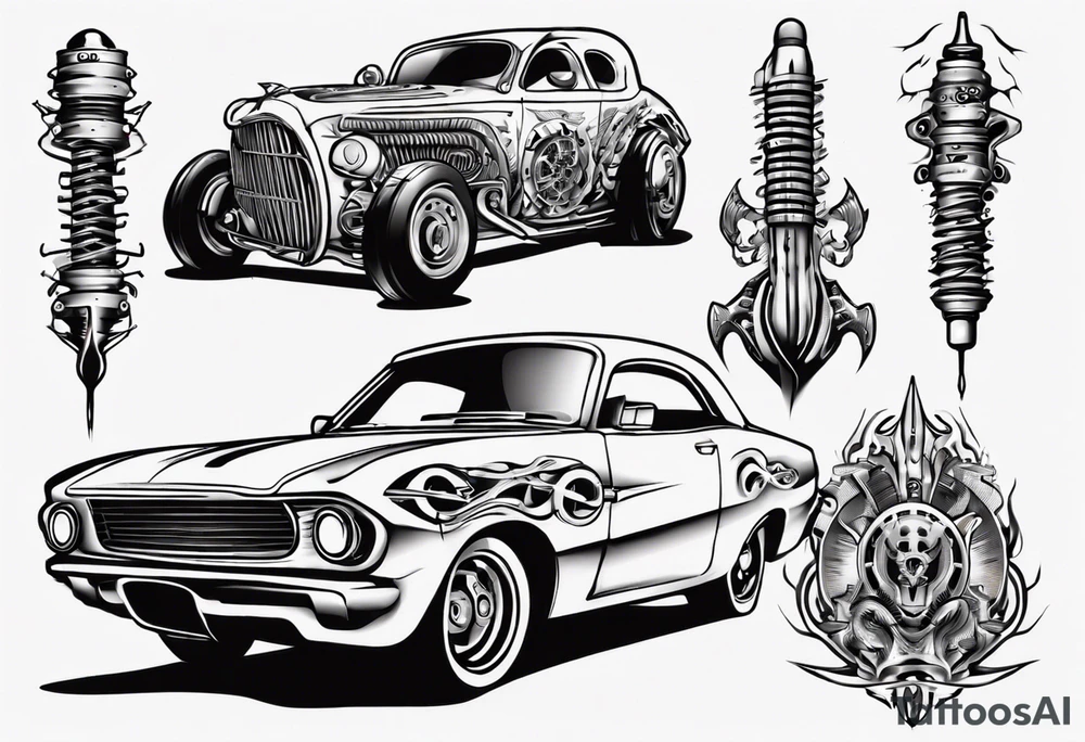 Car shocks tattoo idea