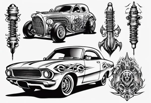 Car shocks tattoo idea
