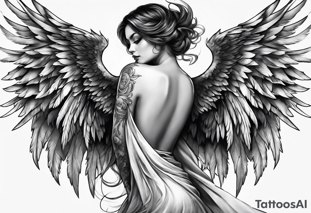 Fallen angel tattoo idea