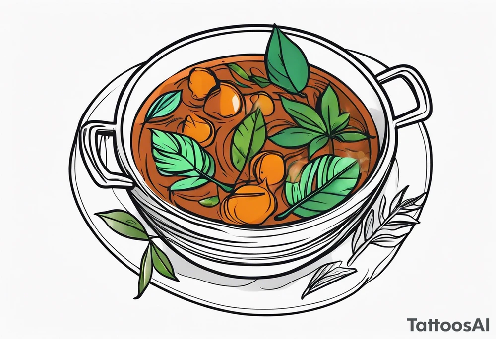 A stew with leaves tattoo idea