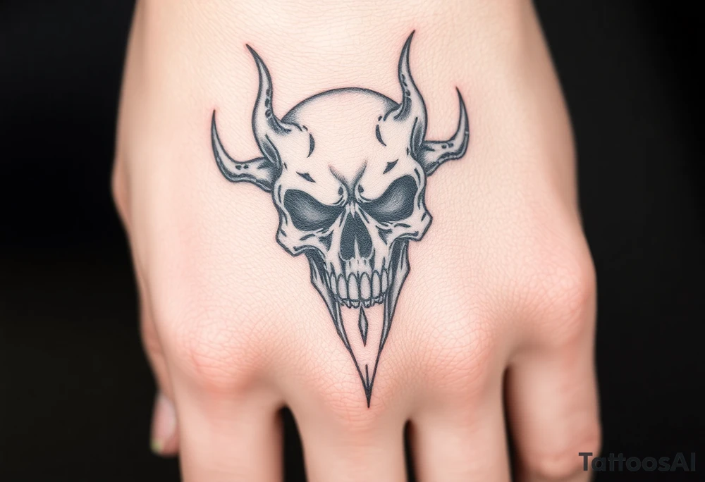 Demonic skull tattoo idea