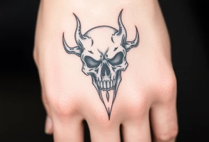 Demonic skull tattoo idea