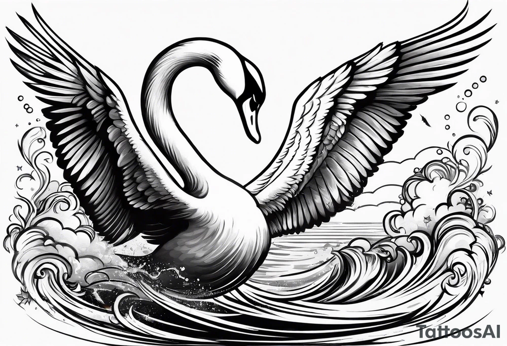 swan diving off a cigarette tattoo idea