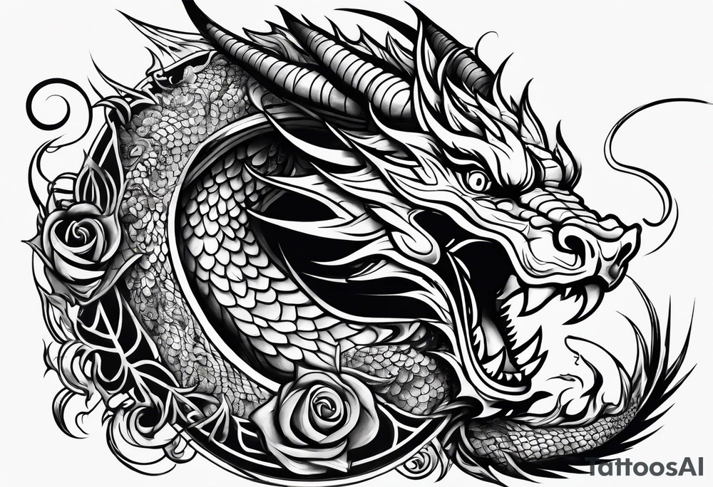 roaring dragons tattoo idea