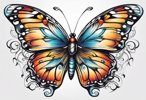 Beautiful butterfly in flight very colorful and delicate tattoo idea