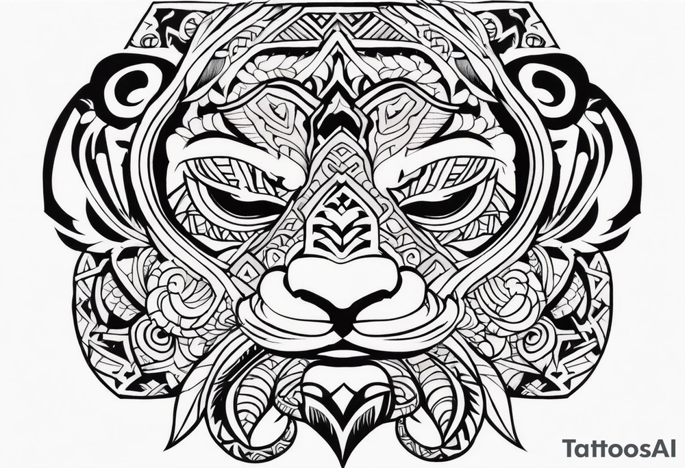 Polynesian chin tattoo tattoo idea