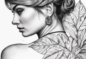 collar bone, leaf tattoo tattoo idea