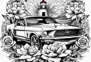 Flowers 
Anchors 
Muscle mustang 

Fast cars
Ocean
Galaxy 
Stars 
Lighthouse tattoo idea