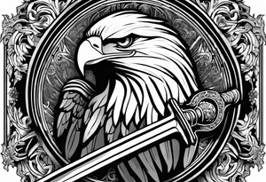 Eagle. 

Clutching a sword. 

Scroll with the words "Death Before Dishonor" tattoo idea