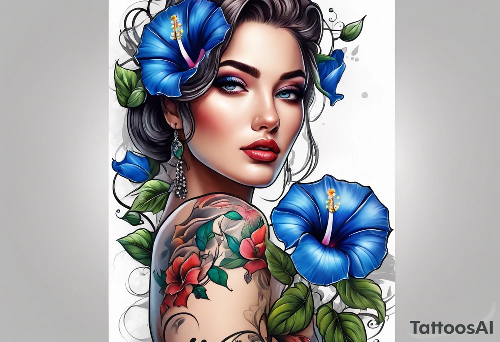 morning glory design tattoo idea