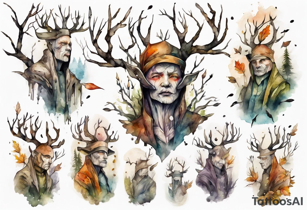 a birch tree man tattoo idea