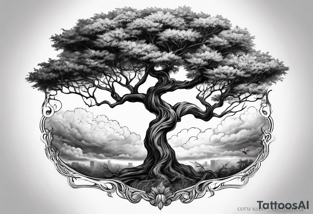 Italian malocchio tree tattoo idea