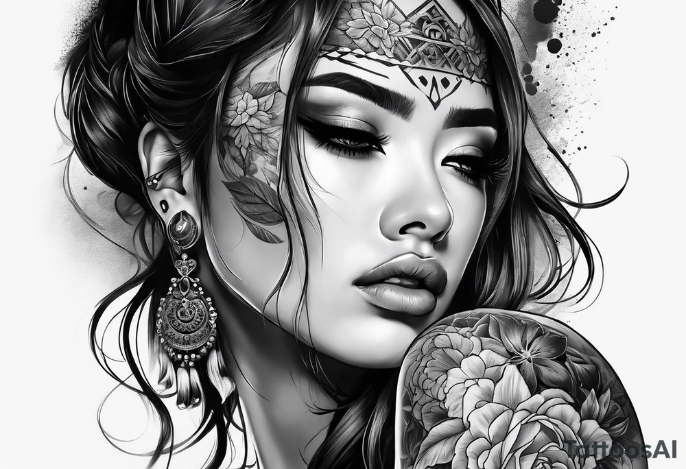 crying face tattoo idea