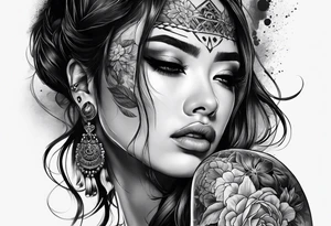 crying face tattoo idea