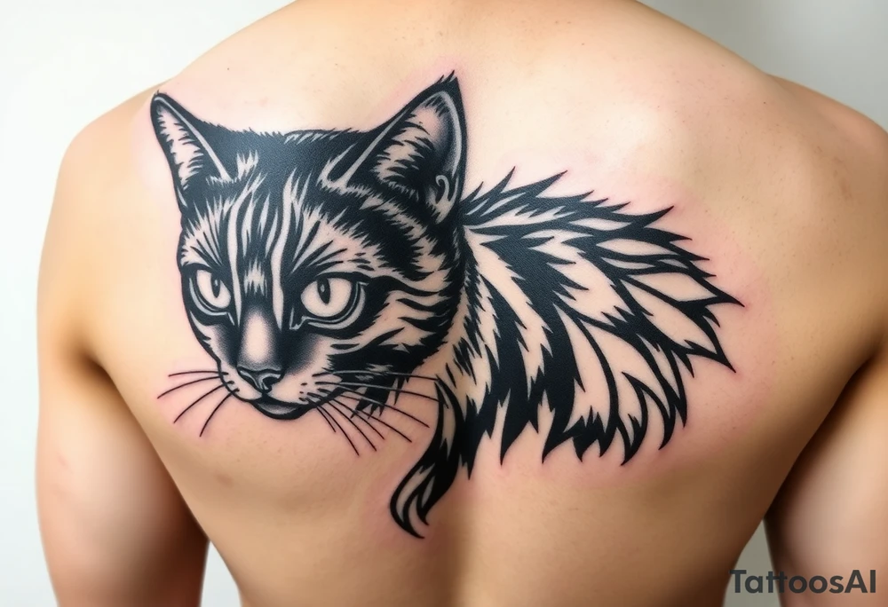 black cat tattoo idea