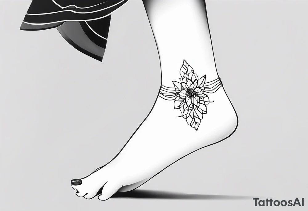 feminine ankle bracelet tattoo tattoo idea