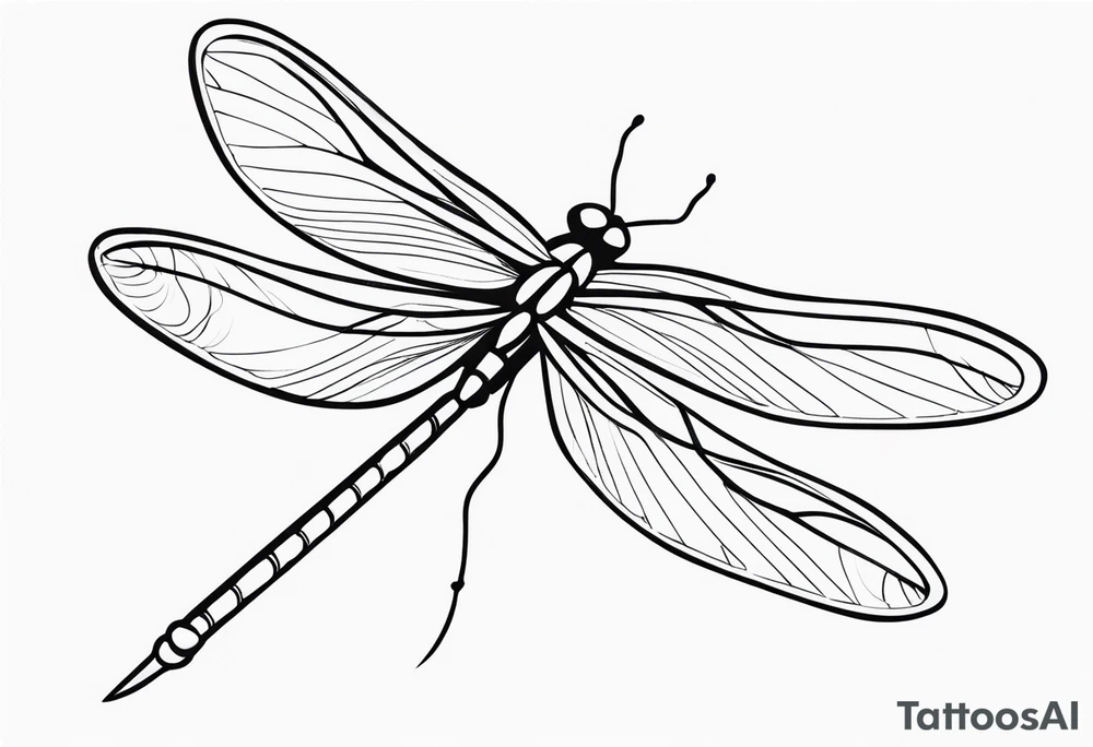 Small simple dragonfly tattoo idea