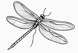 Small simple dragonfly tattoo idea