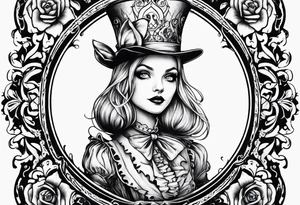 Gothic Alice in wonderland tattoo idea