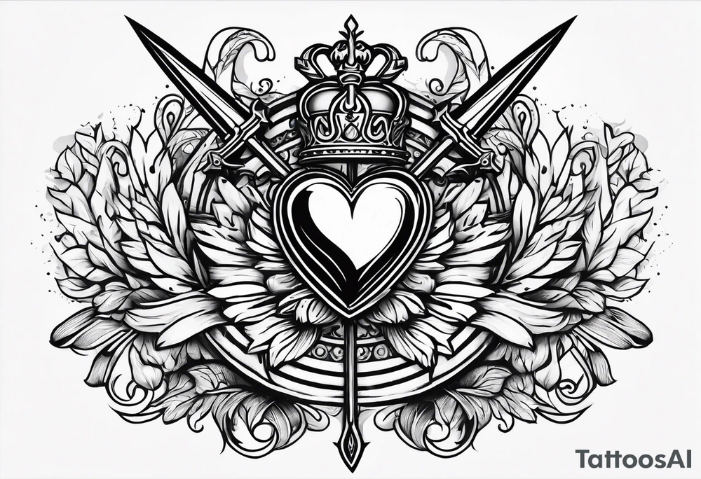 Immaculate heart  with swords or spears going through it tattoo idea