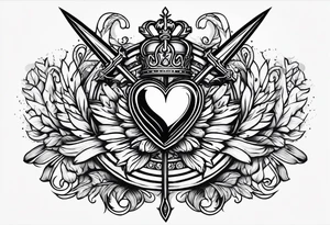 Immaculate heart  with swords or spears going through it tattoo idea