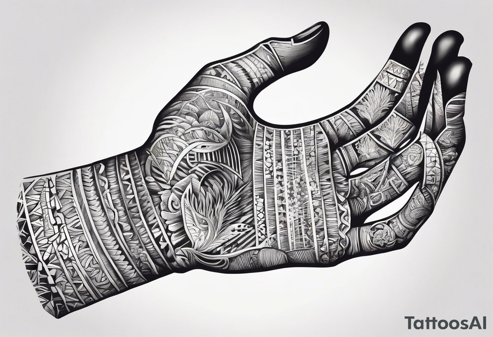 Skeleton hand with words engraved tattoo idea