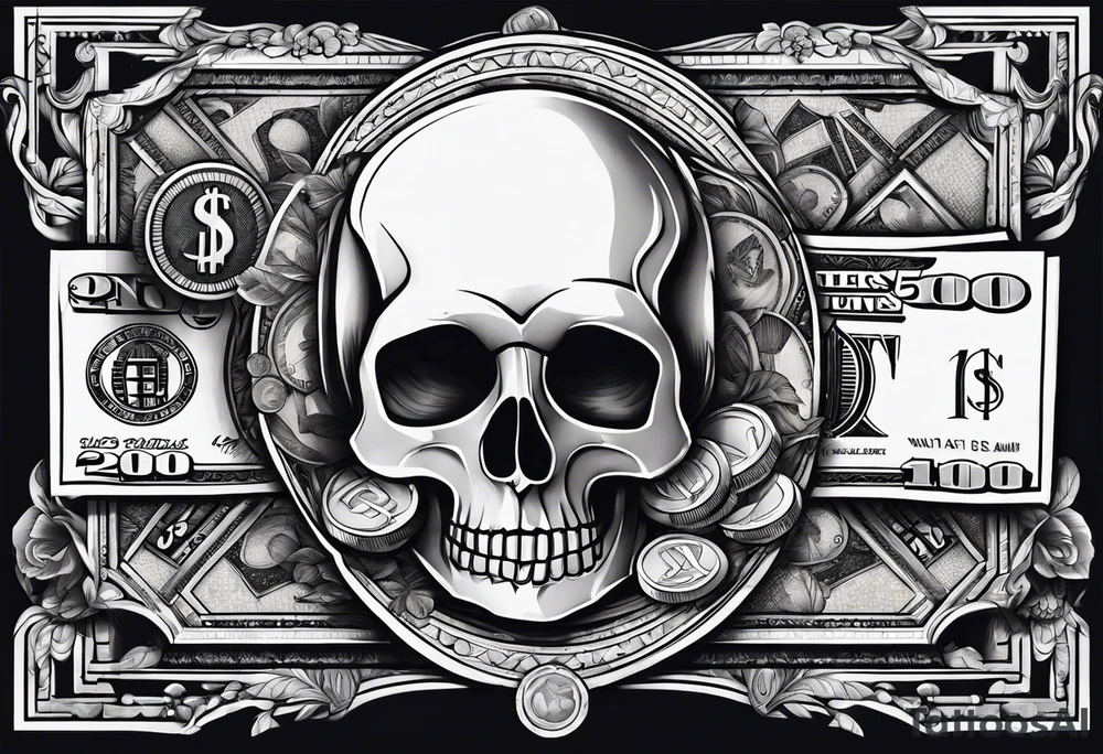 Clothes and money tattoo idea