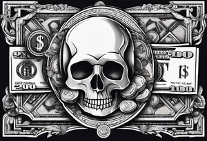 Clothes and money tattoo idea