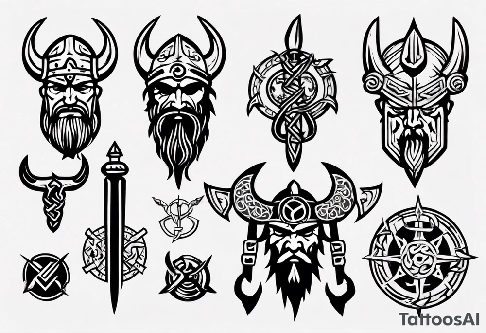 Viking symbols tattoo idea