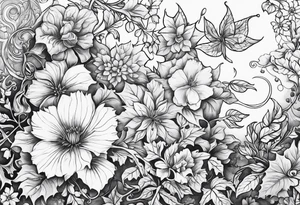 Wildflowers, ivy vine tattoo idea