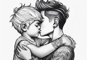 A boy hugging god tattoo idea