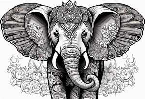cute elephant with wings tattoo idea