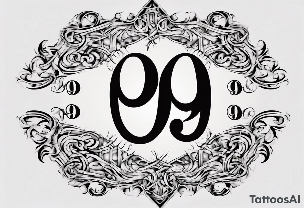 number 9. ambigram

Tall and thin tattoo idea