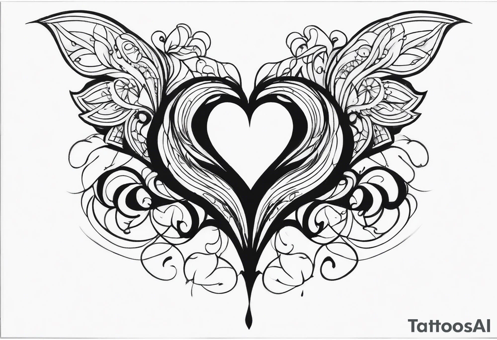 Cover up 2 hearts over lapping on back at base of neck tattoo idea