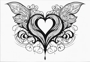 Cover up 2 hearts over lapping on back at base of neck tattoo idea