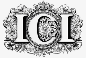 small fine line art with the letters L and C tattoo idea