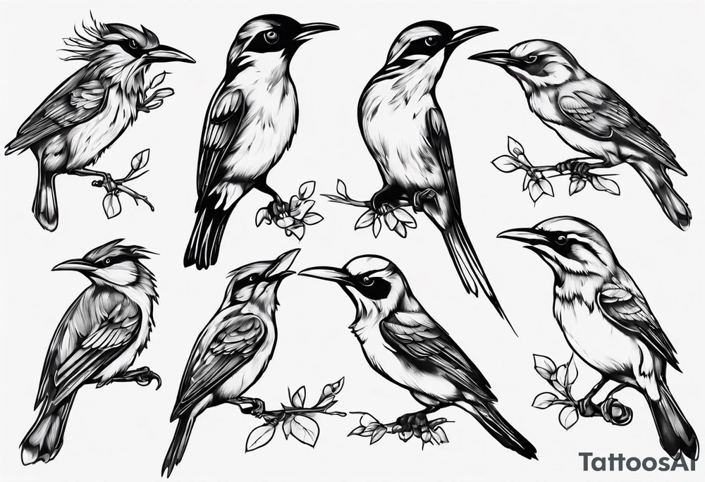 Angry growling honey eater tattoo idea