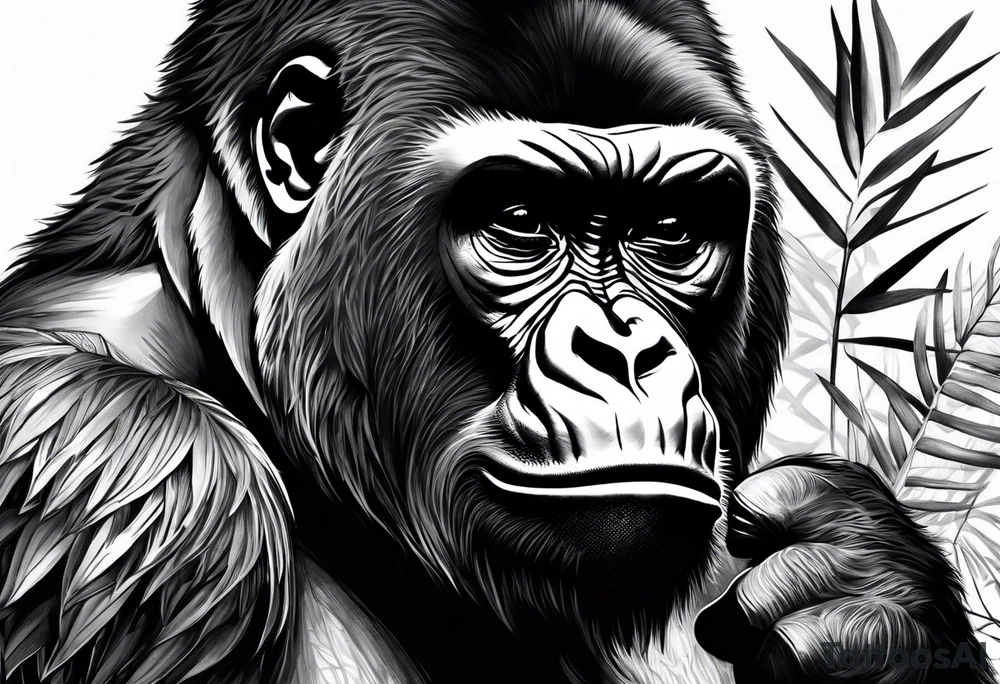 Gorilla jungle tattoo idea