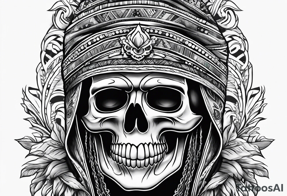 Ghost with sarape tattoo idea
