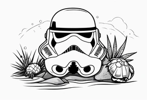 storm trooper helmet and a hermit crab tattoo idea